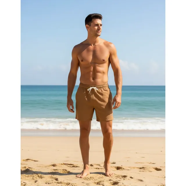 Shorts De Linho Masculino Bermudas Leve Praia Verão Voker