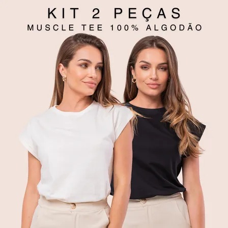 Kit 2 Regata Muscle Tee Feminina Confortável Camiseta Machão