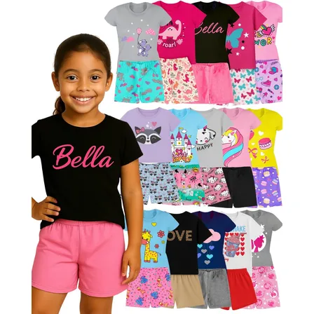Kit 6 Peças Menina Roupa Infantil Shorts Verão