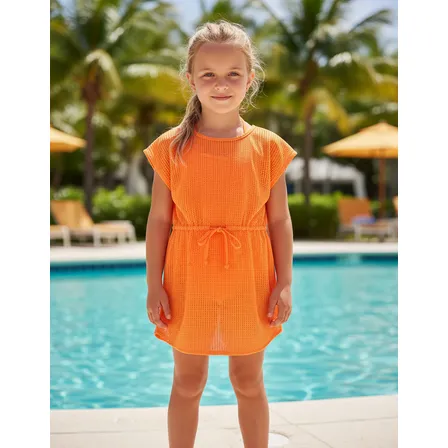 Saída De Praia Piscina Infantil Menina Luxo Glamour Fashion