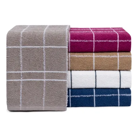 Kit 5 Panos De Prato Copa Xadrez Felpudos Atoalhados Algodão