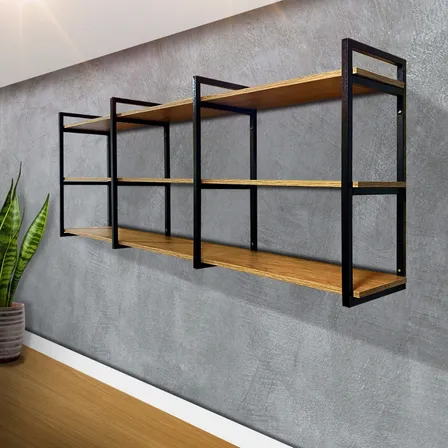 Estante Industrial Suspensa Moderna Organizadora Para Sala