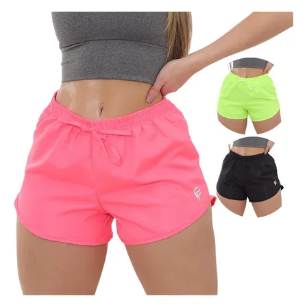 Kit 3 Shortinho Feminino Moda Praia Piscina Short Tactel