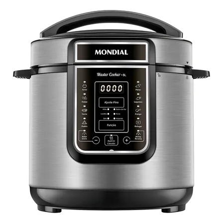 Panela De Pressão Elétrica Digital 6l Mondial Preto/inox - P