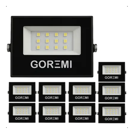 Kit 10 Holofote Refletor Led Eco Pro 50w C/ 3 Opções De Luz