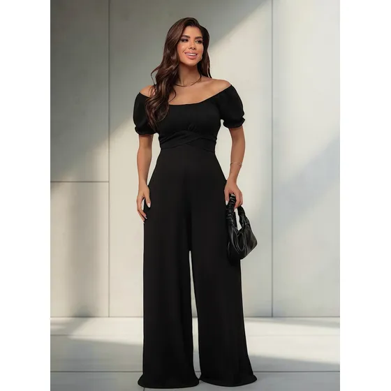 Macacão Pantalona Feminino Longo Festa Elegante Social Luxo