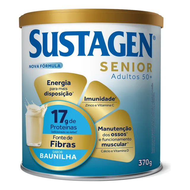 Complemento Alimentar Sustagen Senior 50+ Sabor Baunilha Lata 370g