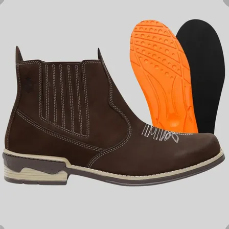 Bota Chelsea Masculina Botina Couro Legitimo Palmilha Em Gel