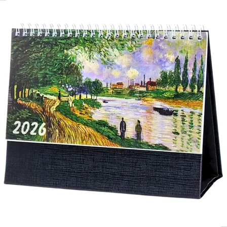 Calendário De Mesa Linho Escritório Executivo Planner Wire-o