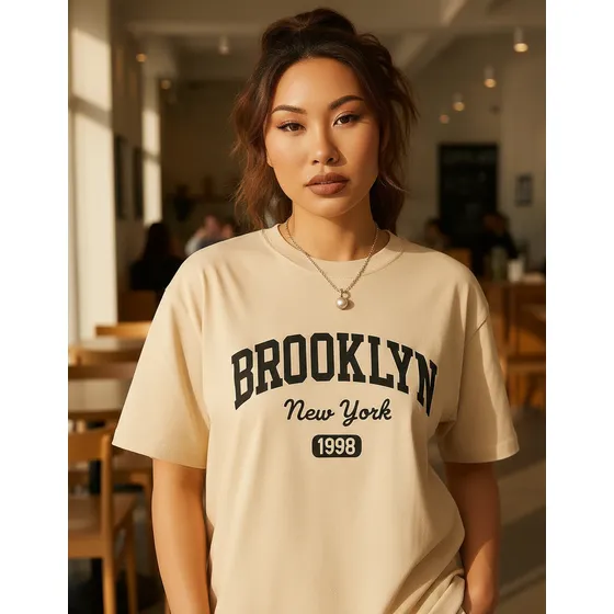 Camiseta Oversized Feminina Streetwear Brooklyn