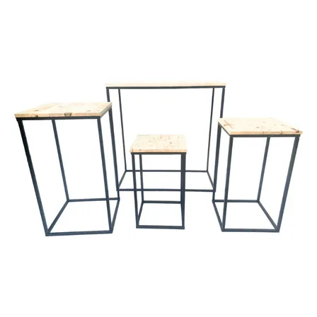 Jogo De Mesas Com 4 Peças Quadrada Para Decoração De Festa