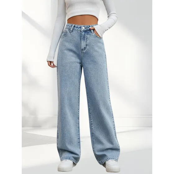 Calça Feminina Wide Leg Premium O Melhor Jeans Do Brasil