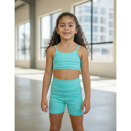 Roupa De Treino Infantil Short E Top De Lycra