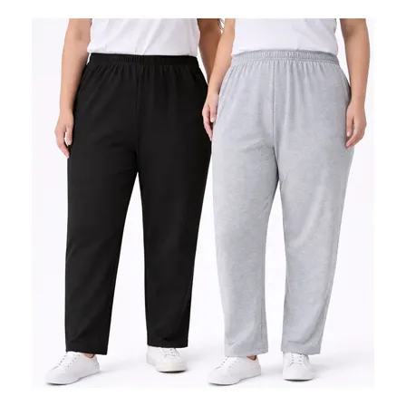 Kit Com 2 Calças Em Malha 100% Algodão - Tamanhos P Ao G6