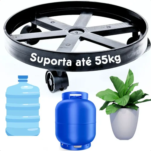 Suporte Para Botijão De Gás Vasos Galão Base Com Rodinha