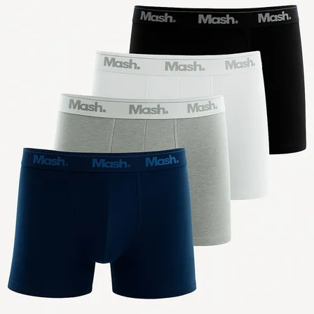 Kit 4 Cuecas Boxer Mash Algodão Box Confortável Original