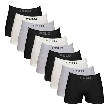 Kit 10 Cuecas Boxer Polo Star Algodão Sem Costura Sortido