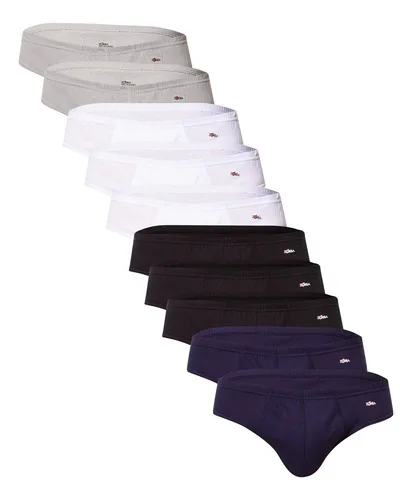 Kit Com 10 Cuecas Slip Algodão Zorba