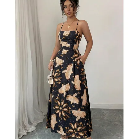 Vestido Longo Feminino Floral Alcinha Bojo Estampado Verão