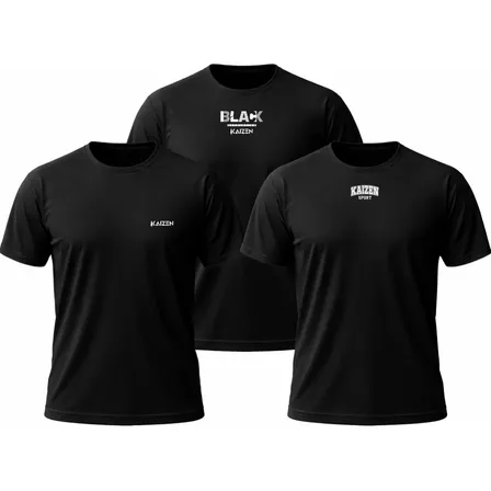 Kit 3 Camiseta Para Academia Kaizen Masculina Proteção Uv