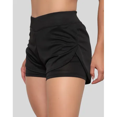 Short Duplo Compressão Fitness Bermuda Academia Feminino