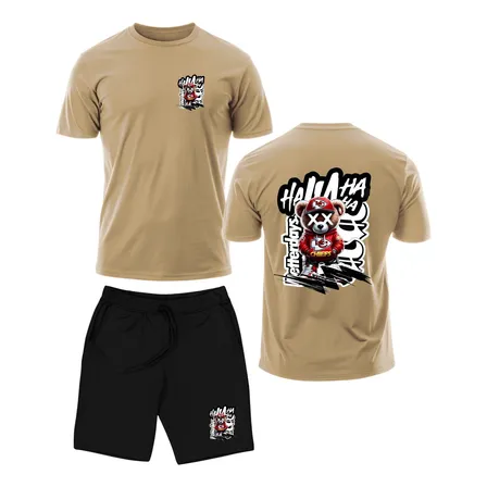 Kit Conjunto Masculino Camiseta Short Tactel Urso Chiefs