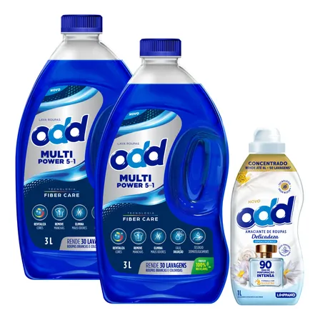 Kit 2 Lava Roupas Odd Multi Power 3l - Ganhe Amaciante 500ml