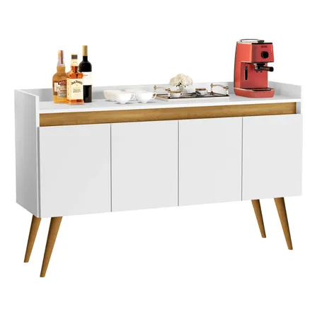 Aparador Sala Retrô Pés Palito - Luxo 4 Portas - Lojas Gb