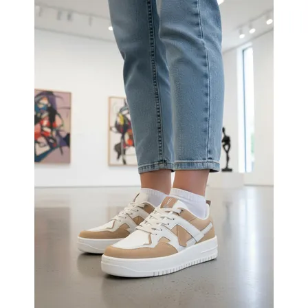 Tênis Feminino Casual Branco Off-white Confortável E Estilos