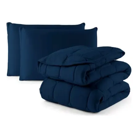 Kit Cobre Leito King 3 Peças Malha 100% Algodão Matelado