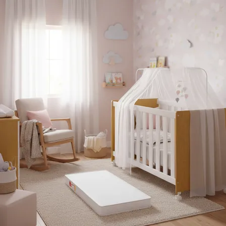 Berço Quarto Bebê Padrão Americano 3x1 Colchão Incluso Bela