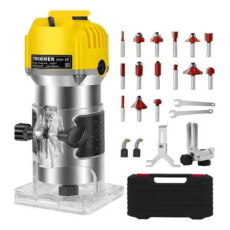 Kit Tupia Manual Laminadora 800w 6mm + Jogo De Fresas 15 Pcs