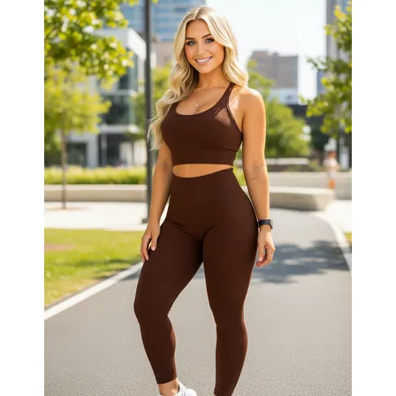 Roupa De Academia Conjunto Moda Fitness Feminino Calça E Top