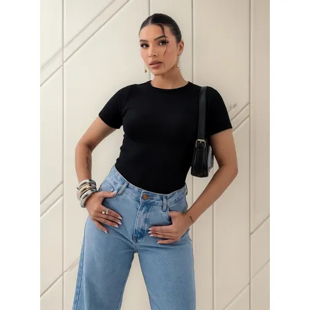 Blusa Manga Curta Suplex Feminina