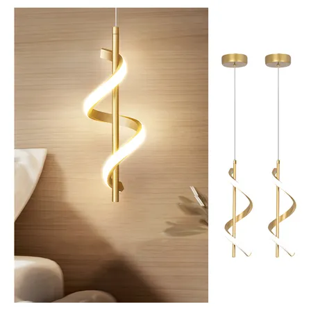 Kit 2 Luminária Minimalista Ondas Espiral Quarto Casal