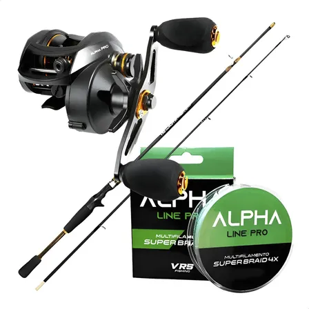 Kit Pesca Completo Vara 20lbs Carbono Carretilha Linha Multi