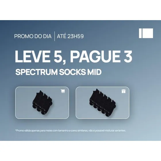 Compre 3 Meias Spectrum Socks Mid E Leve 5