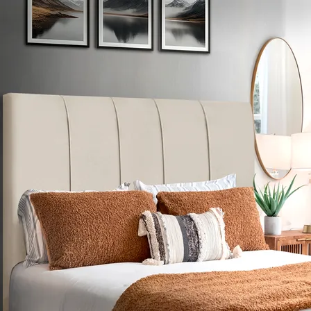 Cabeceira Slim Para Cama Box Estofada Madeira Queen Size