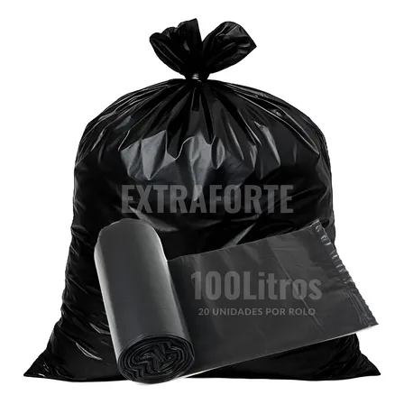 Saco De Lixo Resistente Preto Reforçado Grosso Uso Pesado