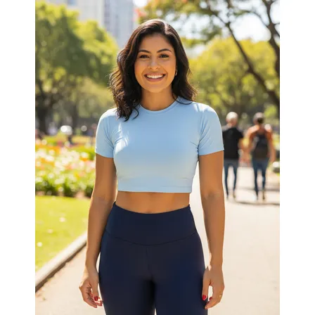 Cropped Poliamida Blusa Feminina Camiseta Proteção Uv Voker