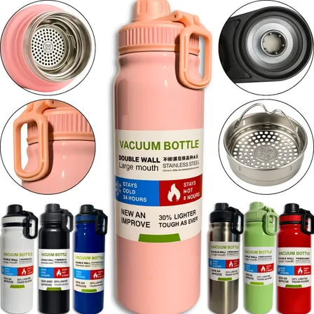 Garrafa Térmica Água Squeeze Alça Inox Academia Quente Frio