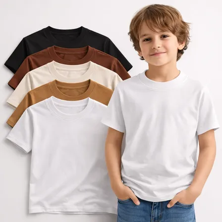 Kit 5 Camisetas Infantil Algodão Menino E Menina Toque Suave