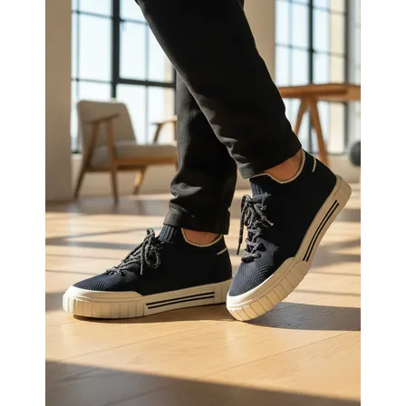 Tênis Anacapri Knit Preto Feminino Leve Confortável Casual