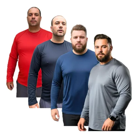 Kit 4 Plus Size Blusa Proteção Uv Camisas G1g2g3 Manga Longa