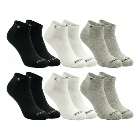 Kit 6 Pares Meia Cano Curto Soquete Unissex Algodão Polo Fit