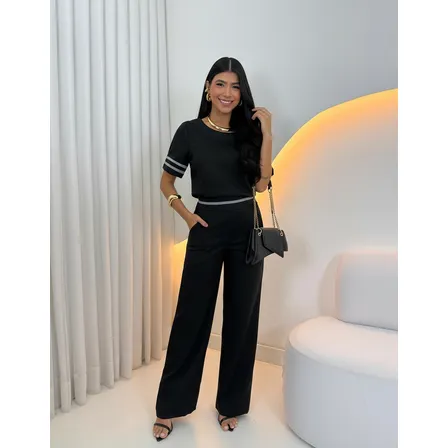 Conjunto Feminino Na Alfaiataria Social Trabalho Com Listras