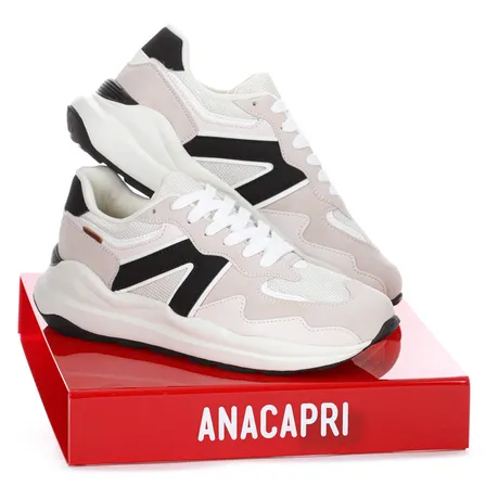 Tênis Anacapri Sporty Feminino Casual Nylon Camurça