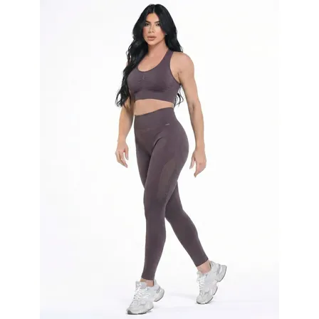 Conjunto Selene Top E Legging Feminino Academia Cós Alto