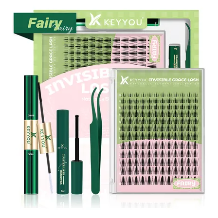 Kit Extensões De Cílios Diy Keyyou Fairy Efeito Invisível