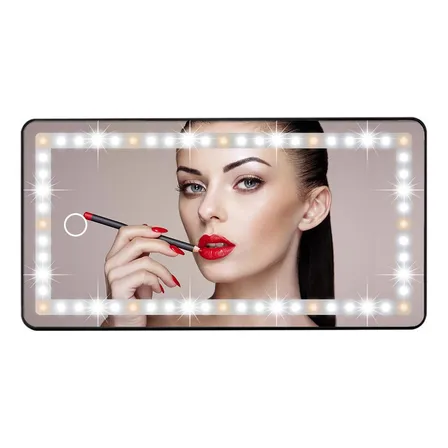 Espelho Maquiagem Para Carro Com Led Recarregável Usb